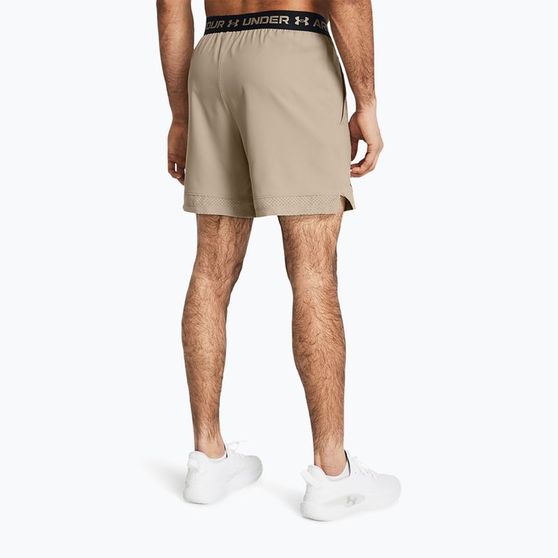 Pantaloncini da allenamento uomo Under Armour UA Vanish Woven 6in timberwolf taupe/black 3