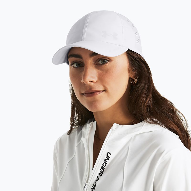 Cappellino da donna con visiera Under Armour Iso-Chill Launch bianco/bianco/riflettente 7