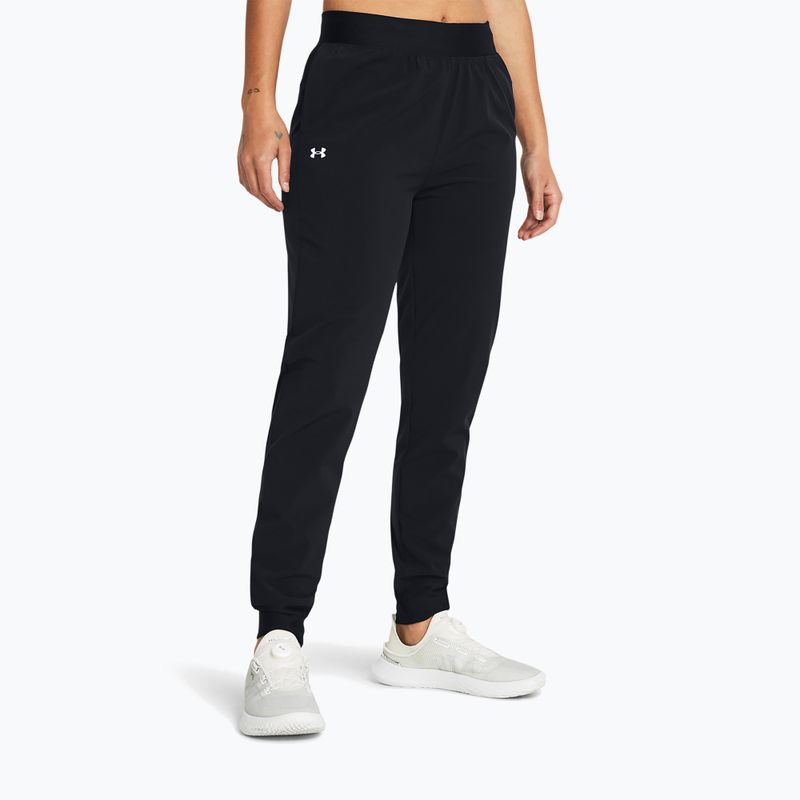 Pantaloni da allenamento da donna Under Armour Sport High Rise Woven nero/bianco