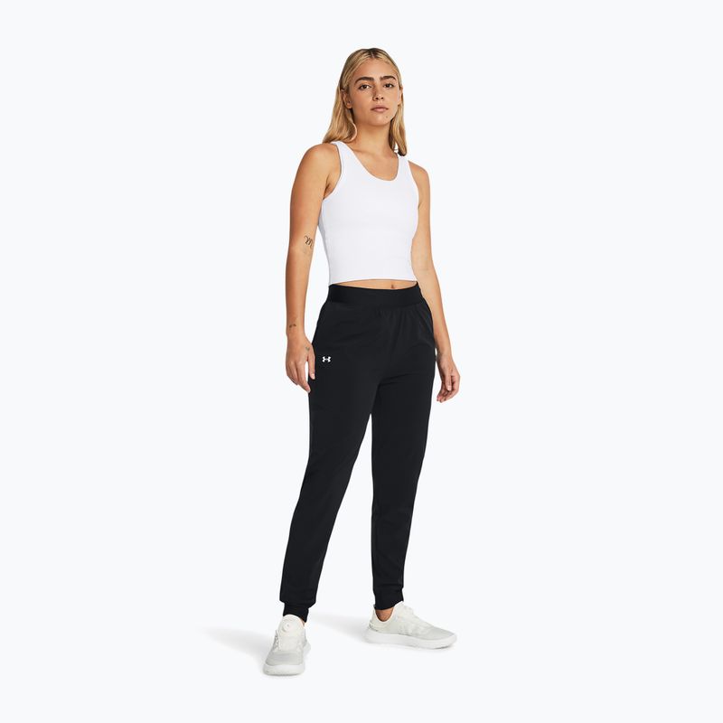 Pantaloni da allenamento da donna Under Armour Sport High Rise Woven nero/bianco 2