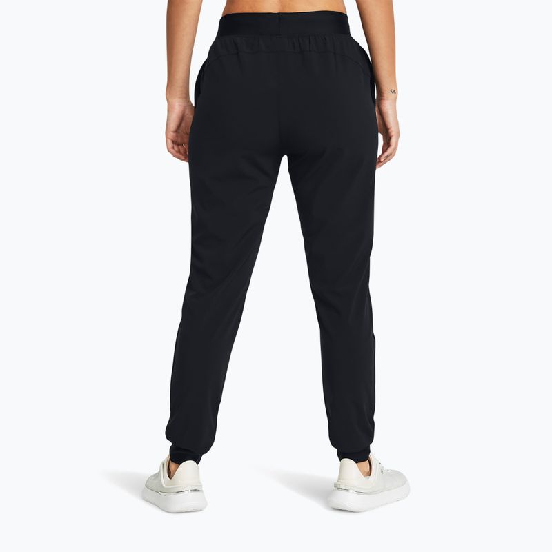 Pantaloni da allenamento da donna Under Armour Sport High Rise Woven nero/bianco 3