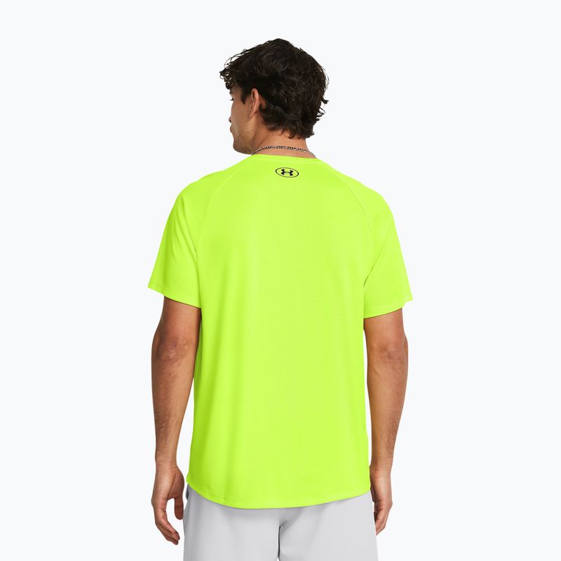 Maglietta da allenamento Under Armour Tech Textured da uomo ad alta visibilità giallo/nero 2