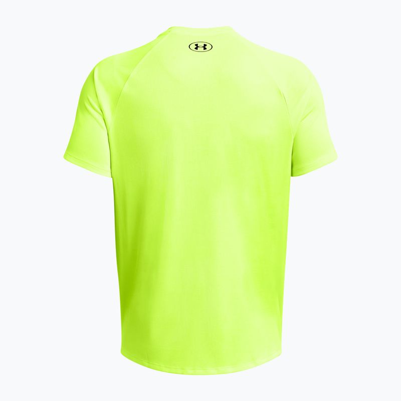 Maglietta da allenamento Under Armour Tech Textured da uomo ad alta visibilità giallo/nero 5