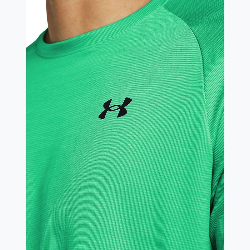 Maglietta da allenamento Under Armour Tech Textured vapor verde/nera da uomo 3