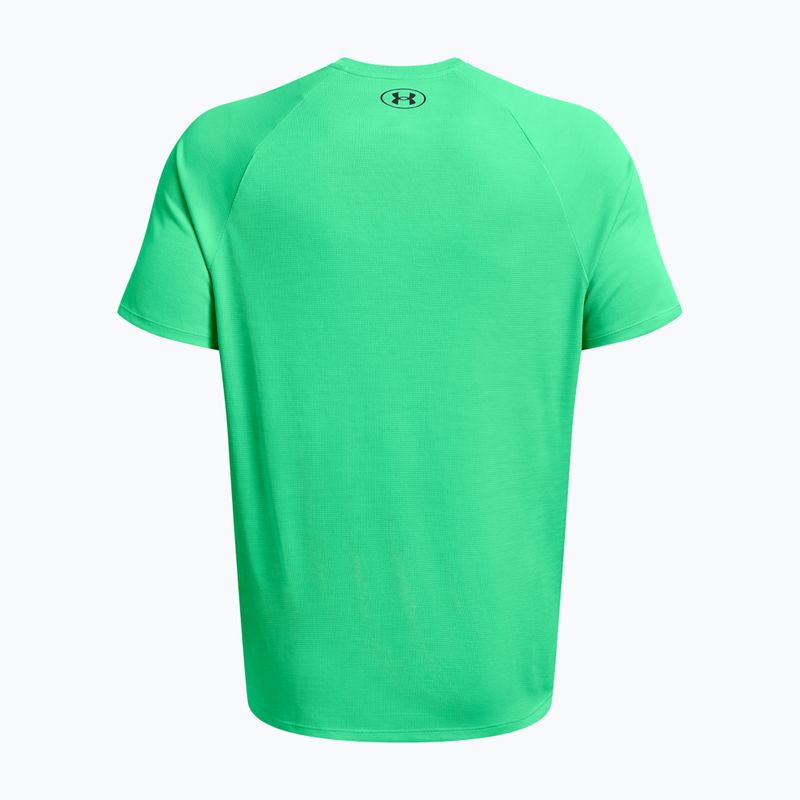 Maglietta da allenamento Under Armour Tech Textured vapor verde/nera da uomo 5