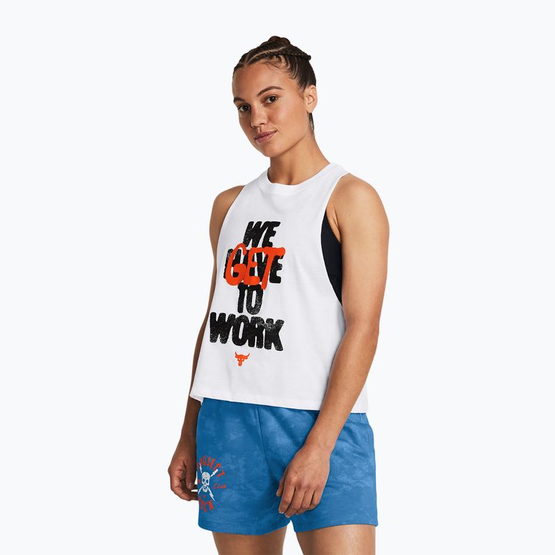 Under Armour Project Rock Underground canotta da allenamento donna bianco/nero/phoenix