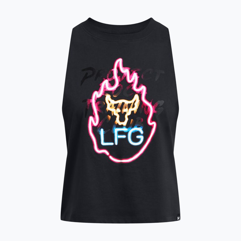 Under Armour Project Rock Neon Flame Tank nero/nero canotta da allenamento da donna 3