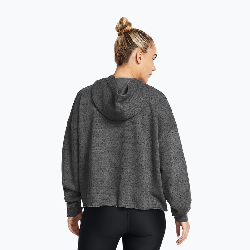 Felpa da allenamento Under Armour donna Rival Terry OS Hoodie castlerock full heather/nero 2