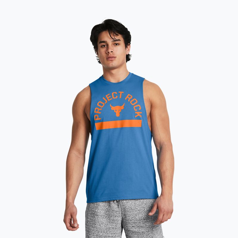 Under Armour Project Rock Payoff Graphic manica lunga da allenamento da uomo blu/atomico/nero