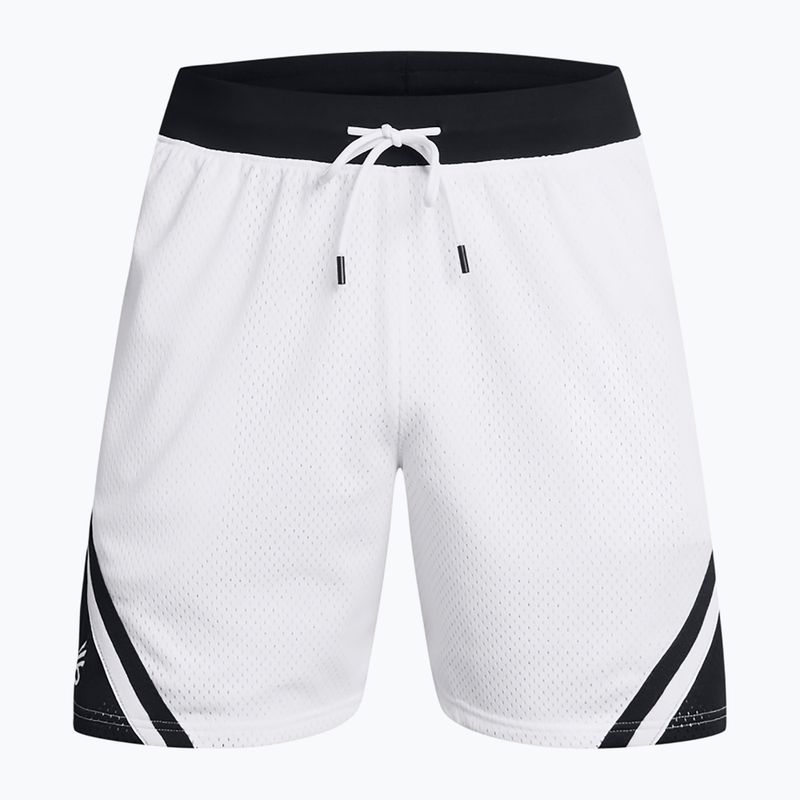 Pantaloncini da basket da uomo Under Armour Curry Mesh Short 4 bianco/nero/bianco