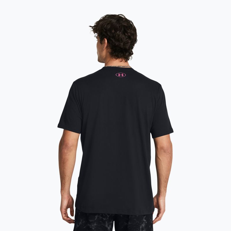 Maglietta da allenamento Under Armour Project Rock BSR Graphic nero/nova arancione/rosa da uomo 2