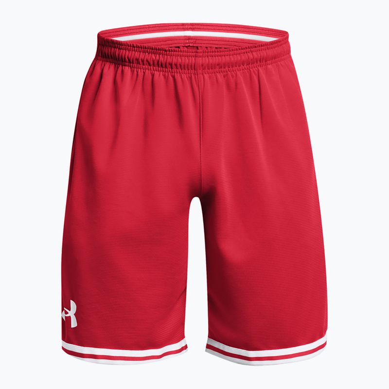 Pantaloncini da basket Under Armour 10" da uomo Pantaloncino perimetrale rosso/bianco