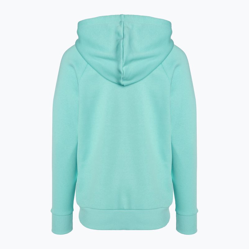 Under Armour donna Rival Fleece Big Logo Hoody Felpa radiale turchese/bianca 5