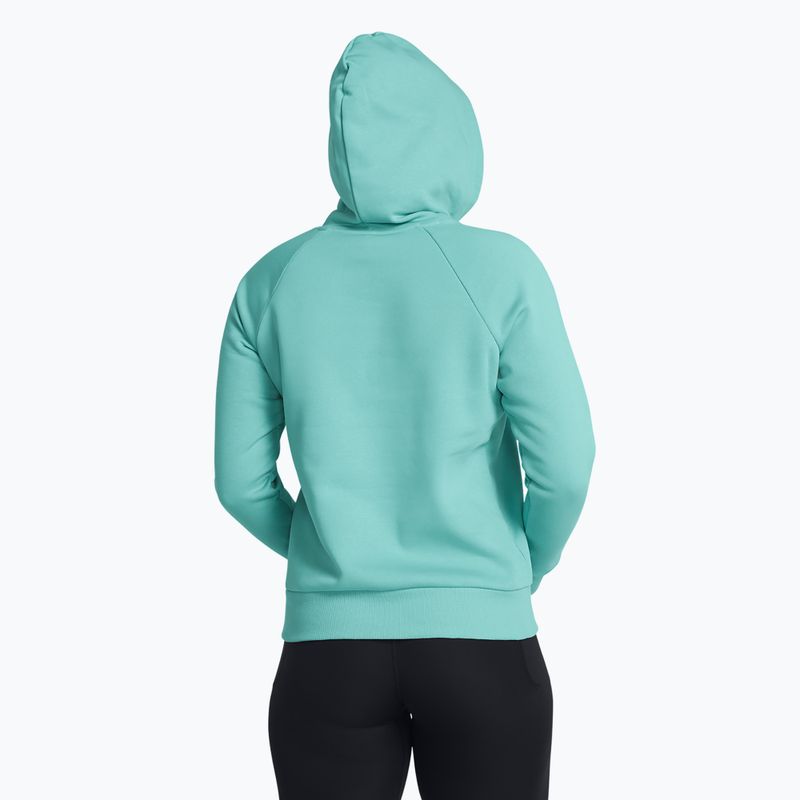 Under Armour donna Rival Fleece Big Logo Hoody Felpa radiale turchese/bianca 2