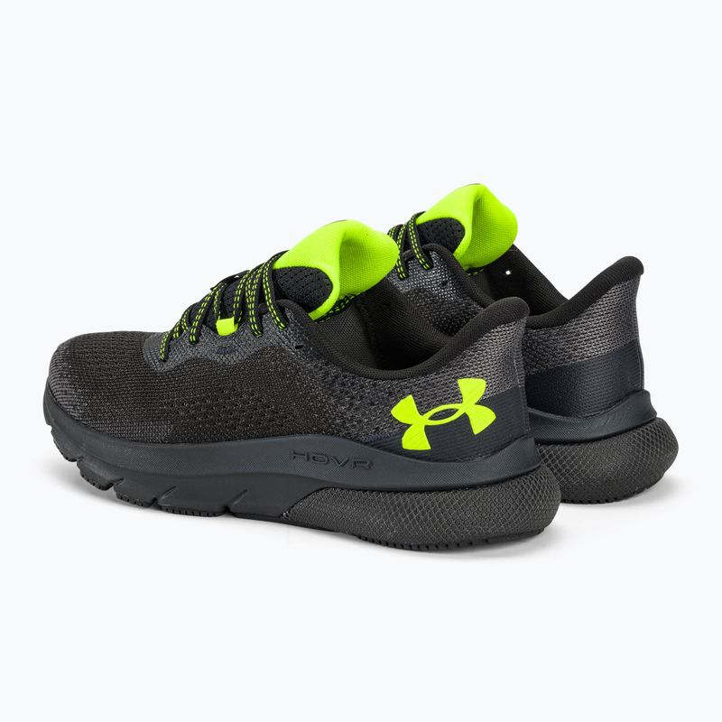 Under Armour Hovr Turbulence 2 scarpe da corsa da uomo nero/nero/giallo alta visibilità 3