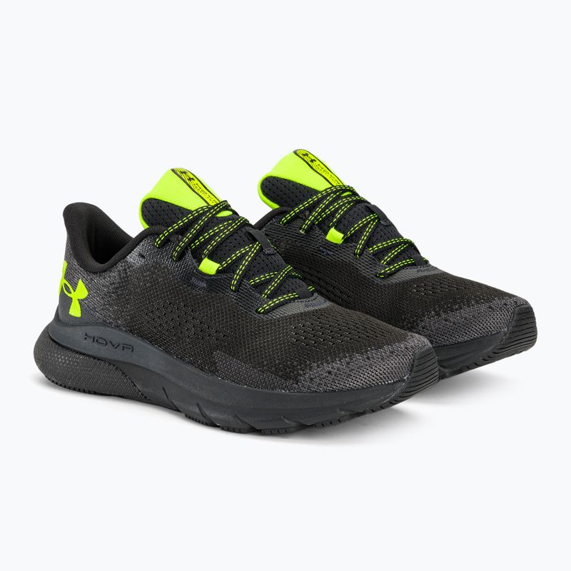 Under Armour Hovr Turbulence 2 scarpe da corsa da uomo nero/nero/giallo alta visibilità 4