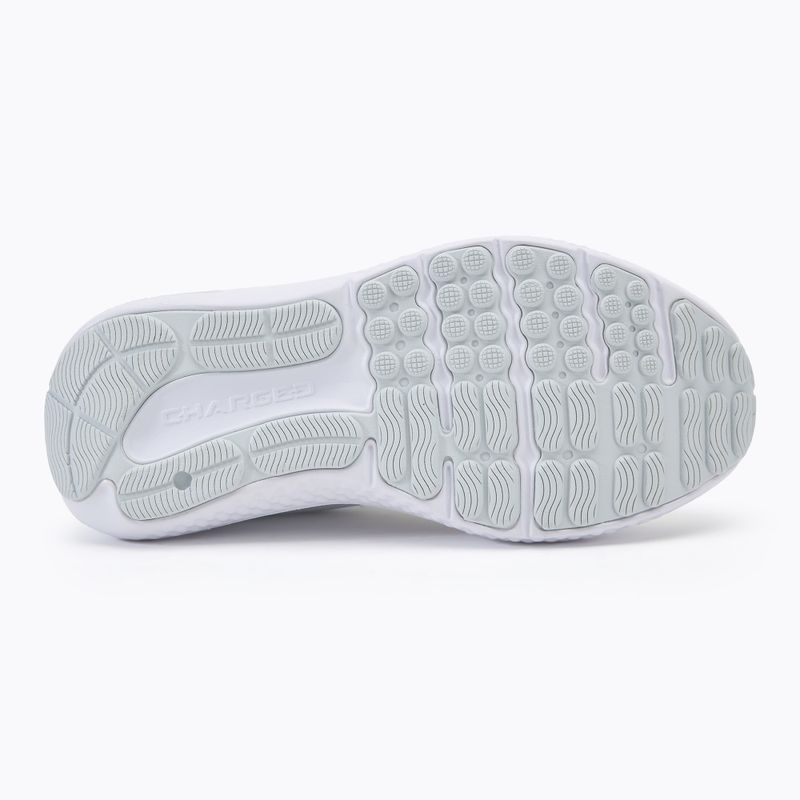Under Armour Charged Surge 4 scarpe da corsa da donna bianco/grigio resistente/argento metallico 4