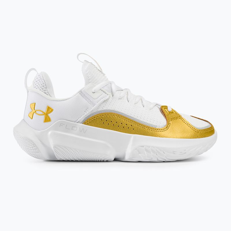 Under Armour Flow Futr X3 scarpe da basket bianco/bianco/oro metallico 2