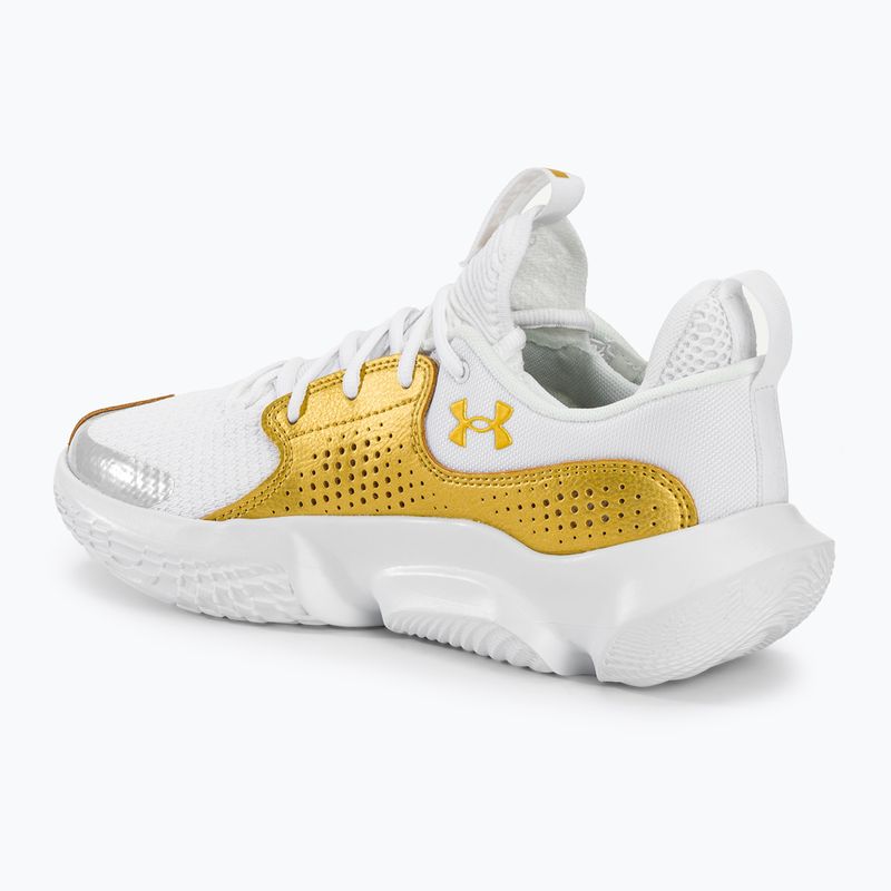 Under Armour Flow Futr X3 scarpe da basket bianco/bianco/oro metallico 3