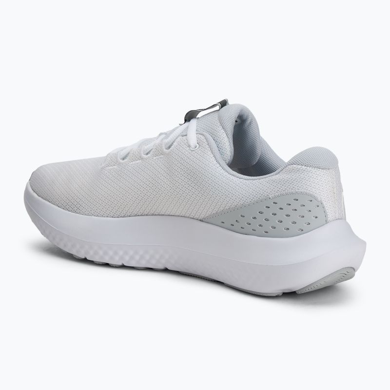 Under Armour Charged Surge 4 bianco/grigio aloide/nero scarpe da corsa da uomo 3