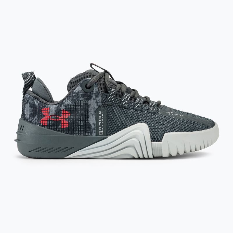 Under Armour scarpe da allenamento da donna TriBase Reign 6 pitch grey/gray void/rush red 2