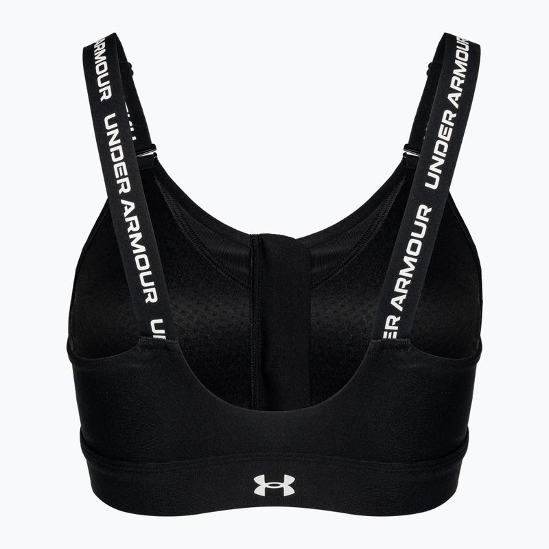 Reggiseno fitness Under Armour Infinity High Zip 2.0 bianco/nero 2