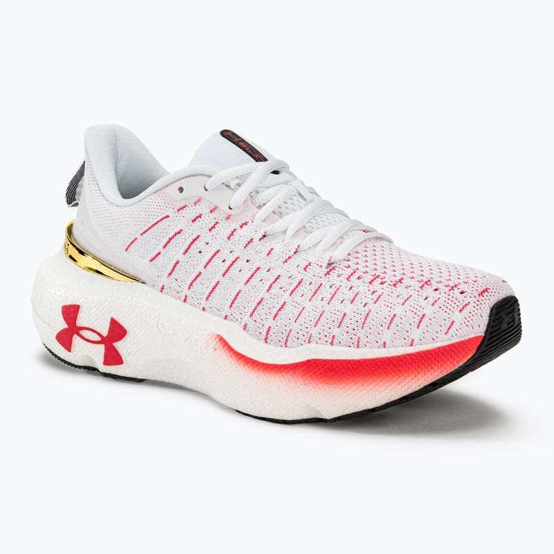 Scarpe da corsa da donna Under Armour Infinite Elite bianche/nera/metallic gold