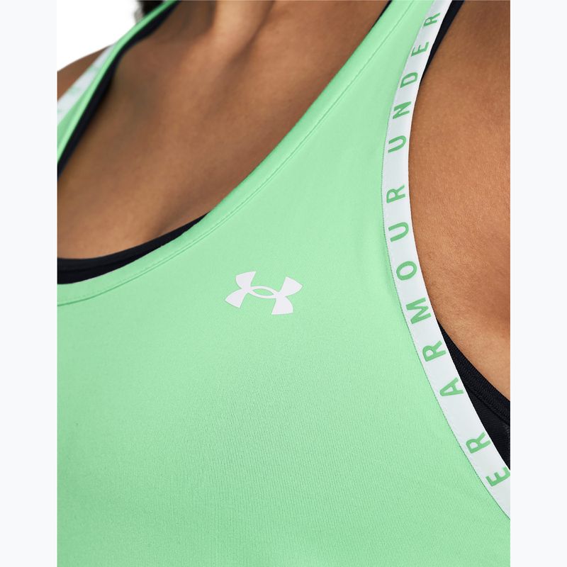 Under Armour Knockout Tank matrice verde/bianco canotta da allenamento da donna 3