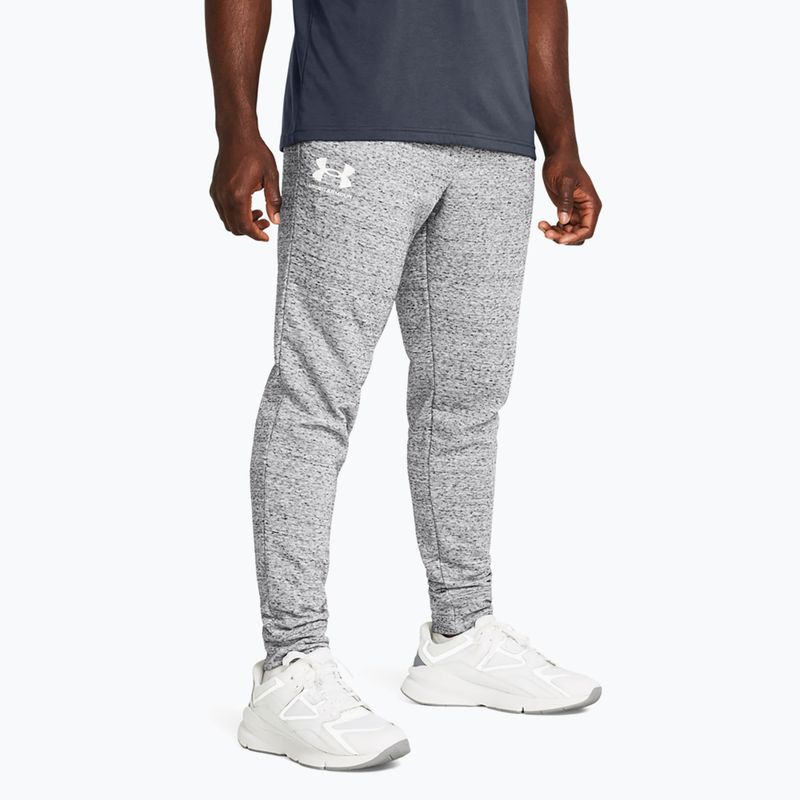 Pantaloni Under Armour Rival Terry Jogger mod grigio chiaro/onyx bianco da uomo