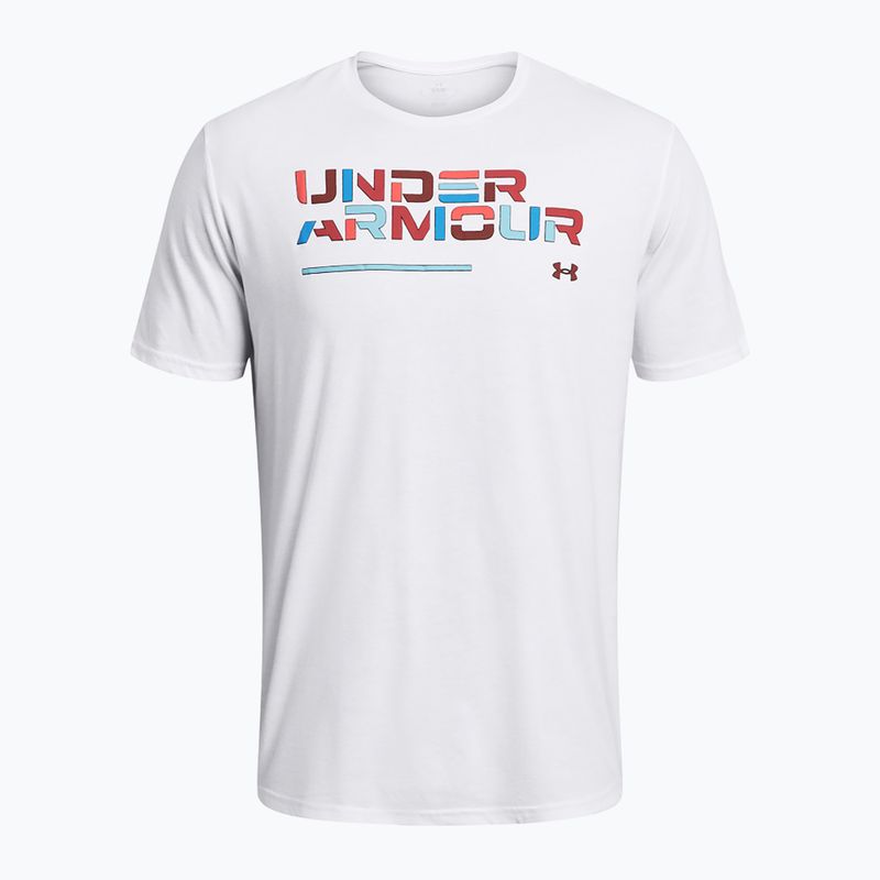 Maglietta Under Armour Colorblock Wordmark da uomo bianco/nero 3