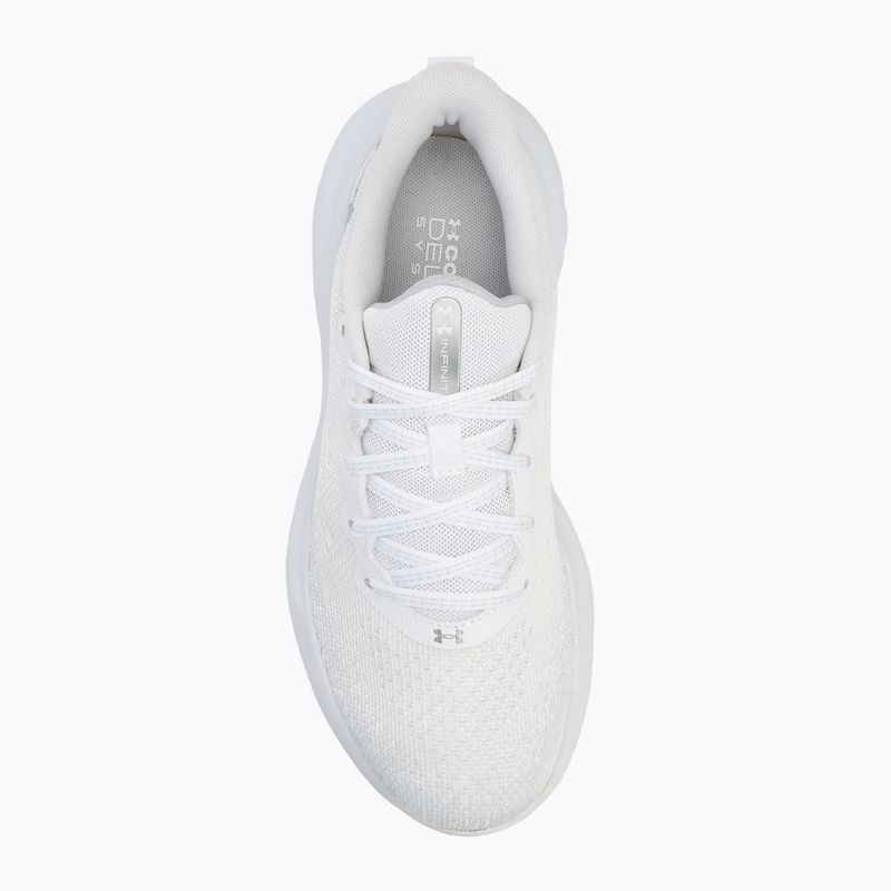 Scarpe da corsa Under Armour Infinite bianco/bianco/argento metallico da donna 5
