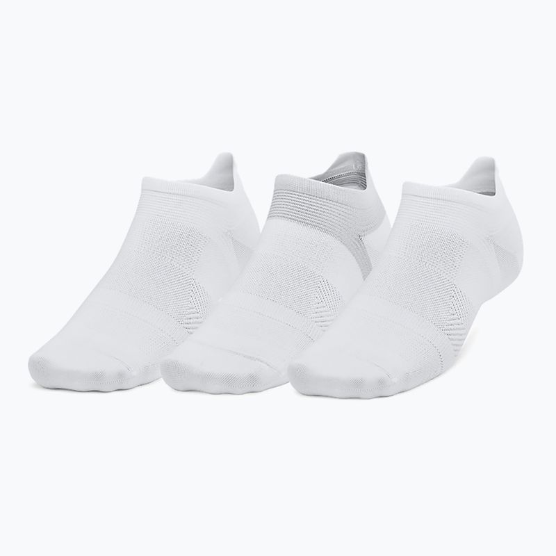 Calzini da corsa Under Armour Dry Run Lite No Show da uomo 3 paia bianco/bianco/riflettente