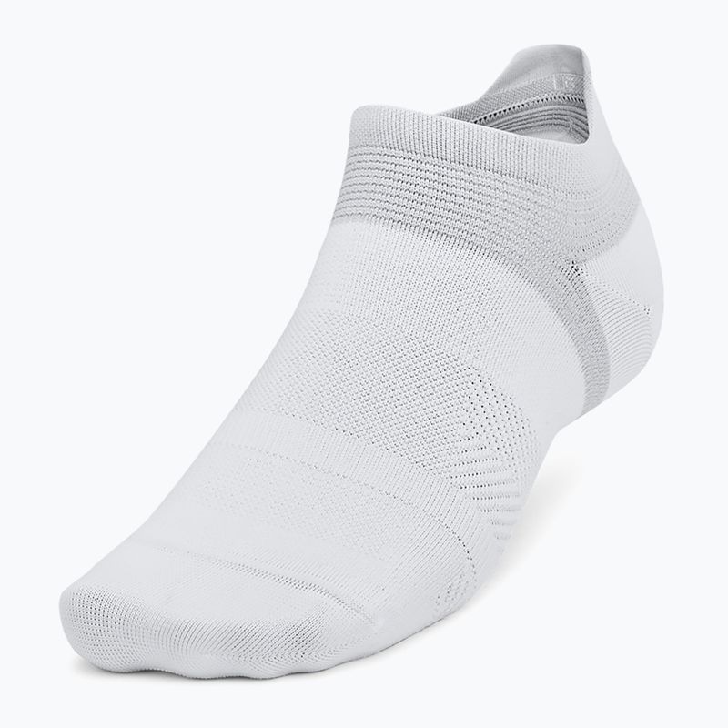 Calzini da corsa Under Armour Dry Run Lite No Show da uomo 3 paia bianco/bianco/riflettente 2