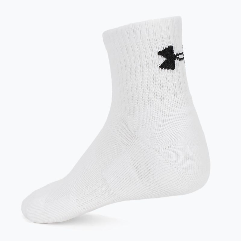 Calzini Under Armour Training Cotton Quarter 3 paia white/white/black 2