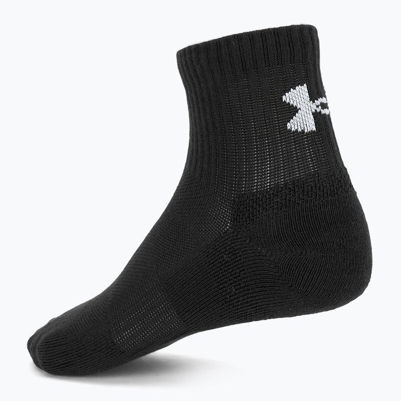 Calzini Under Armour Training Cotton Quarter 3 paia black/black/white 2