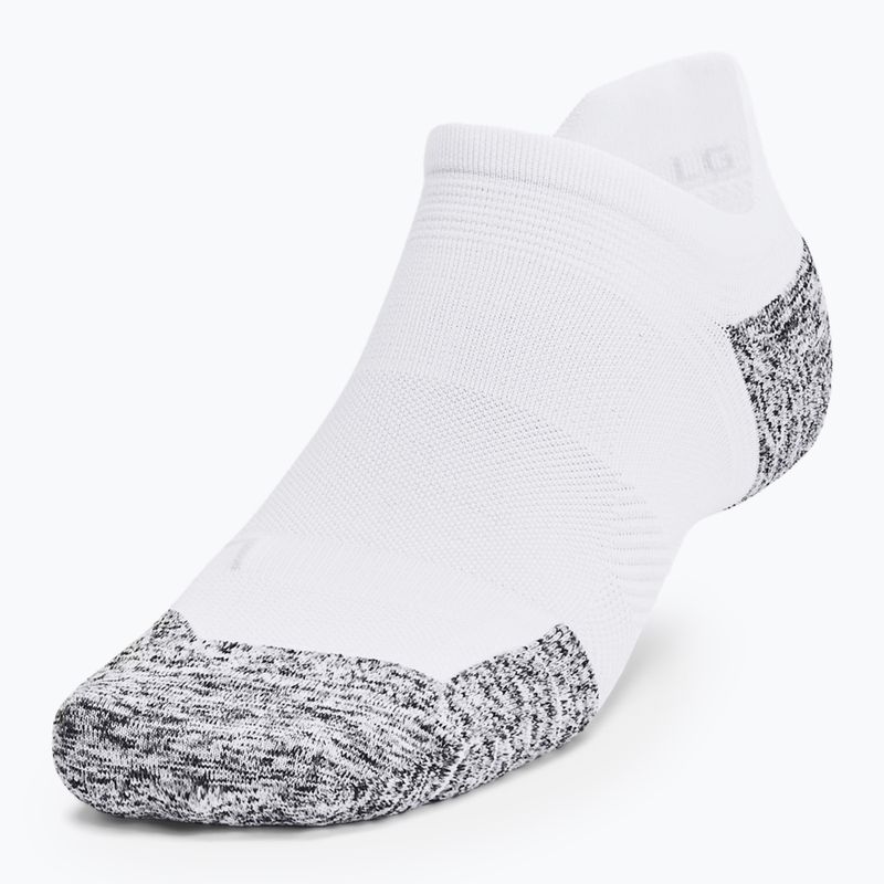 Under Armour Dry Run Cushion No Show calzini da corsa 3 paia bianco/grigio aloe/riflettente 2