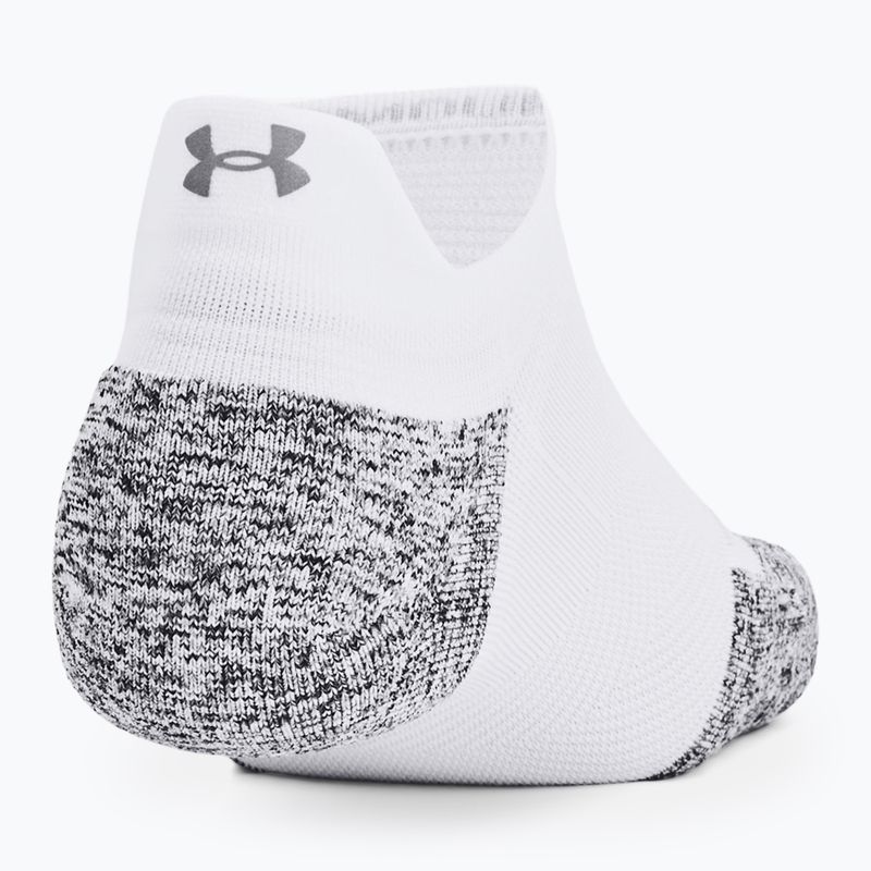 Under Armour Dry Run Cushion No Show calzini da corsa 3 paia bianco/grigio aloe/riflettente 3