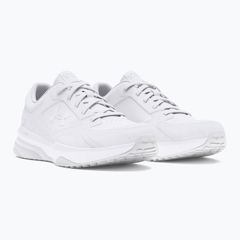 Under Armour Edge Leather scarpe da ginnastica bianche/bianche/grigie da uomo 10