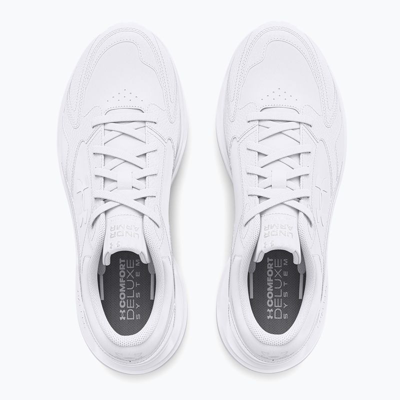 Under Armour Edge Leather scarpe da ginnastica bianche/bianche/grigie da uomo 11