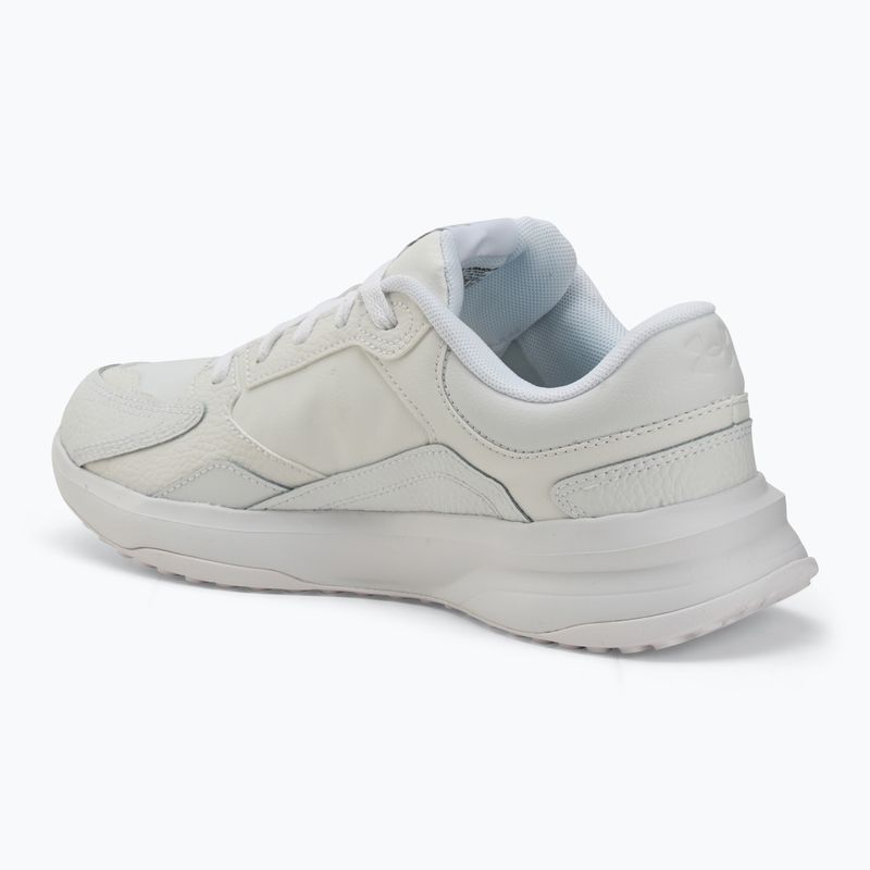 Under Armour Edge Leather scarpe da ginnastica bianche/bianche/grigie da uomo 3