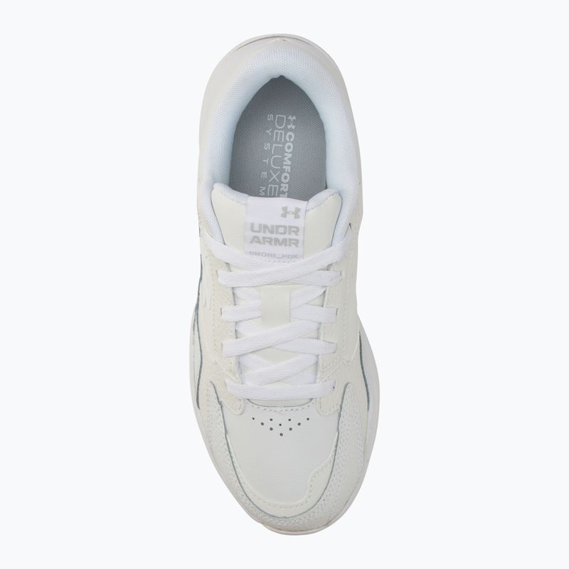 Under Armour Edge Leather scarpe da ginnastica bianche/bianche/grigie da uomo 5