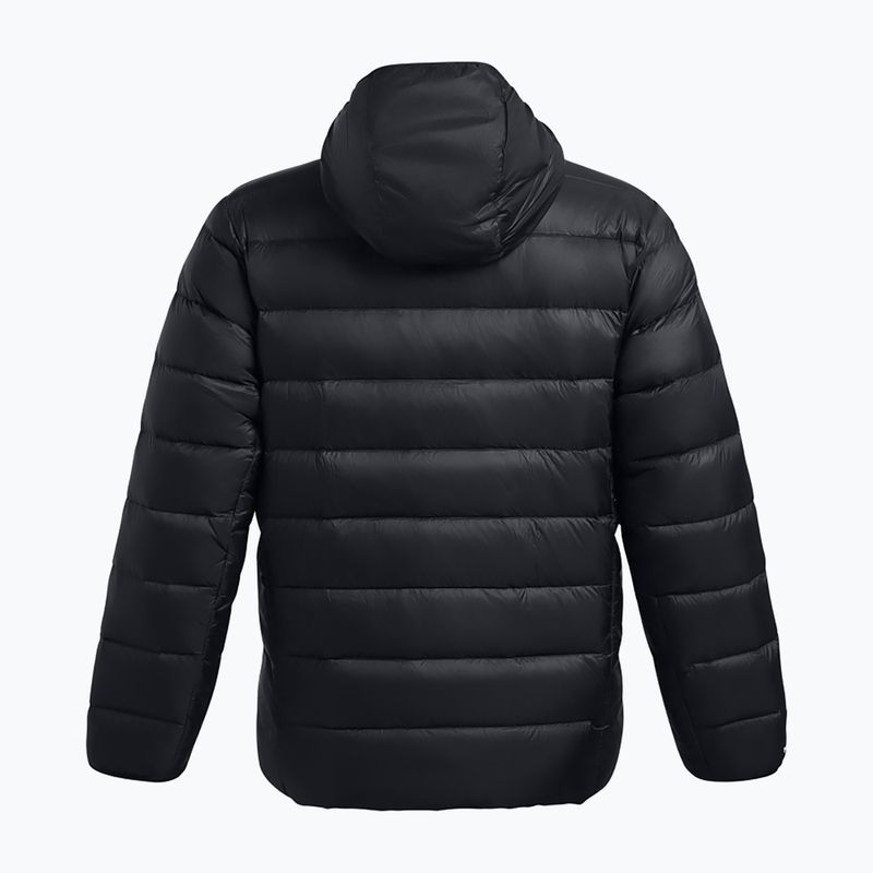 Giacca Under Armour Legend Down da uomo con cappuccio nero/nero/bianco 2