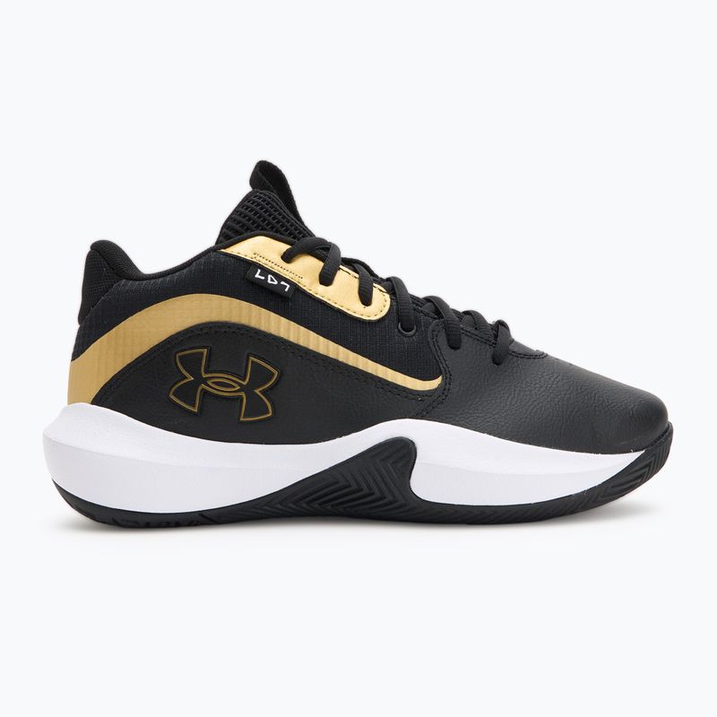 Under Armour Lockdown 7 scarpe da basket nero/nero/oro metallico 2