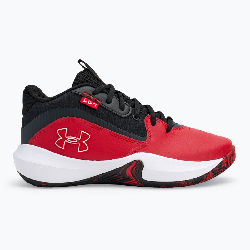 Under Armour GS Lockdown 7 rosso/nero/bianco scarpe da basket per bambini 2