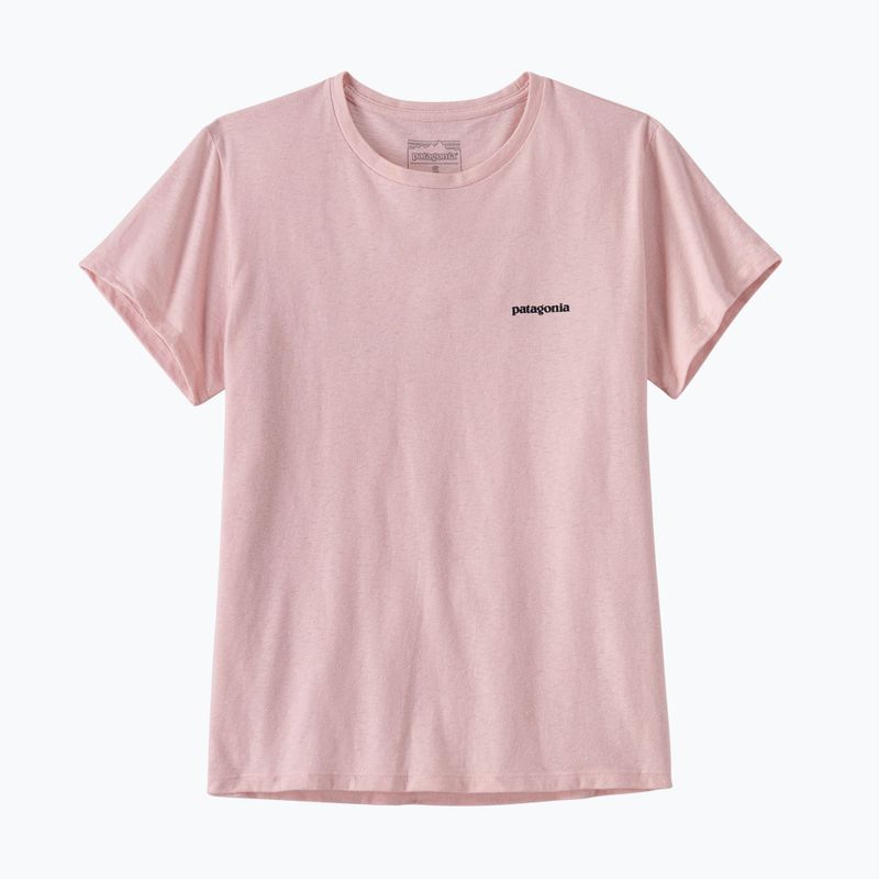 Maglietta da trekking da donna Patagonia P-6 Logo Responsabili-Tee rosa baffo 3
