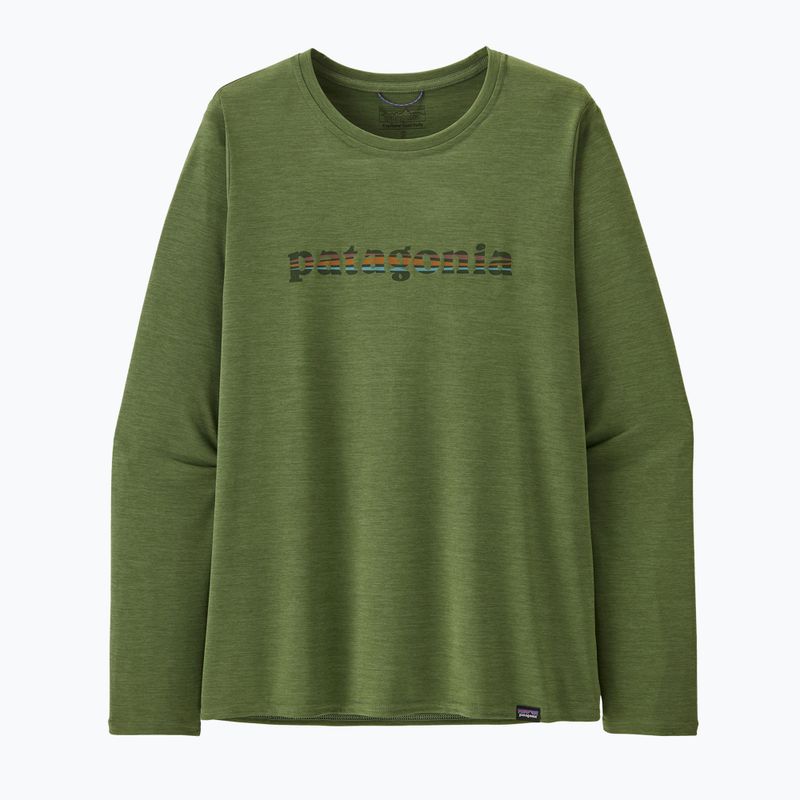 Camicia donna Patagonia Cap Cool Daily Graphic 73 text logo/terrain green x-dye a maniche lunghe 3
