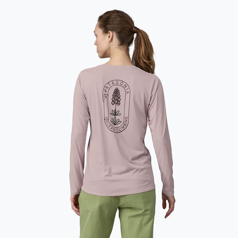 Patagonia Cap Cool Daily Graphic Shirt Longsleeve Donna - Lands clean climb bloom/echo purple 2