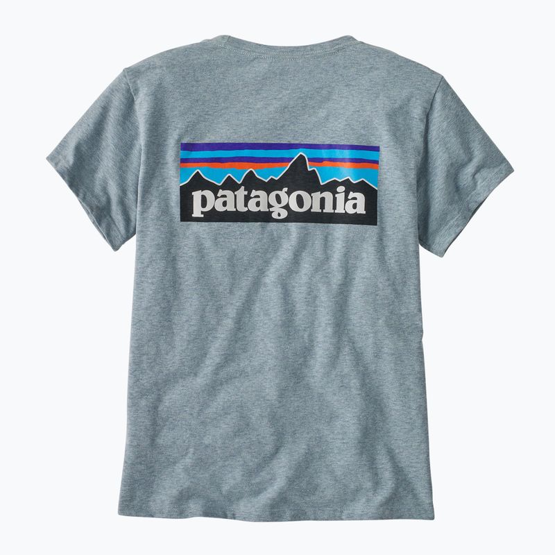 Maglietta termica da donna Patagonia P-6 Logo Responsibili-Tee blu 2