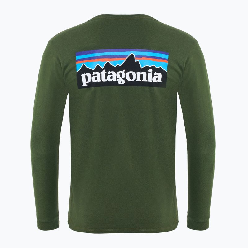 Patagonia P-6 Logo Responsibili Longsleeve da uomo verde torrey pine 2