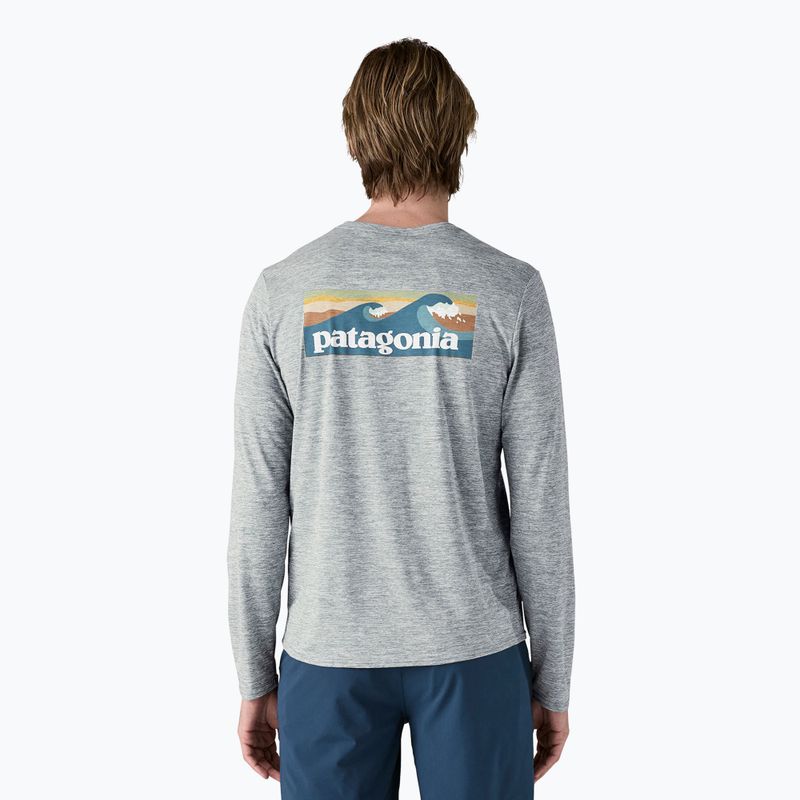 Longsleeve Uomo Patagonia Cap Cool Daily Graphic Shirt-Waters boardshort logo abalone blue/grigio piuma 2